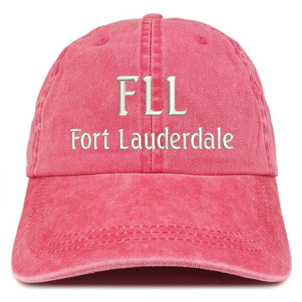 Trendy Apparel Shop FLL Fort Lauderdale Embroidered Pigment Dyed Washed Baseball Cap