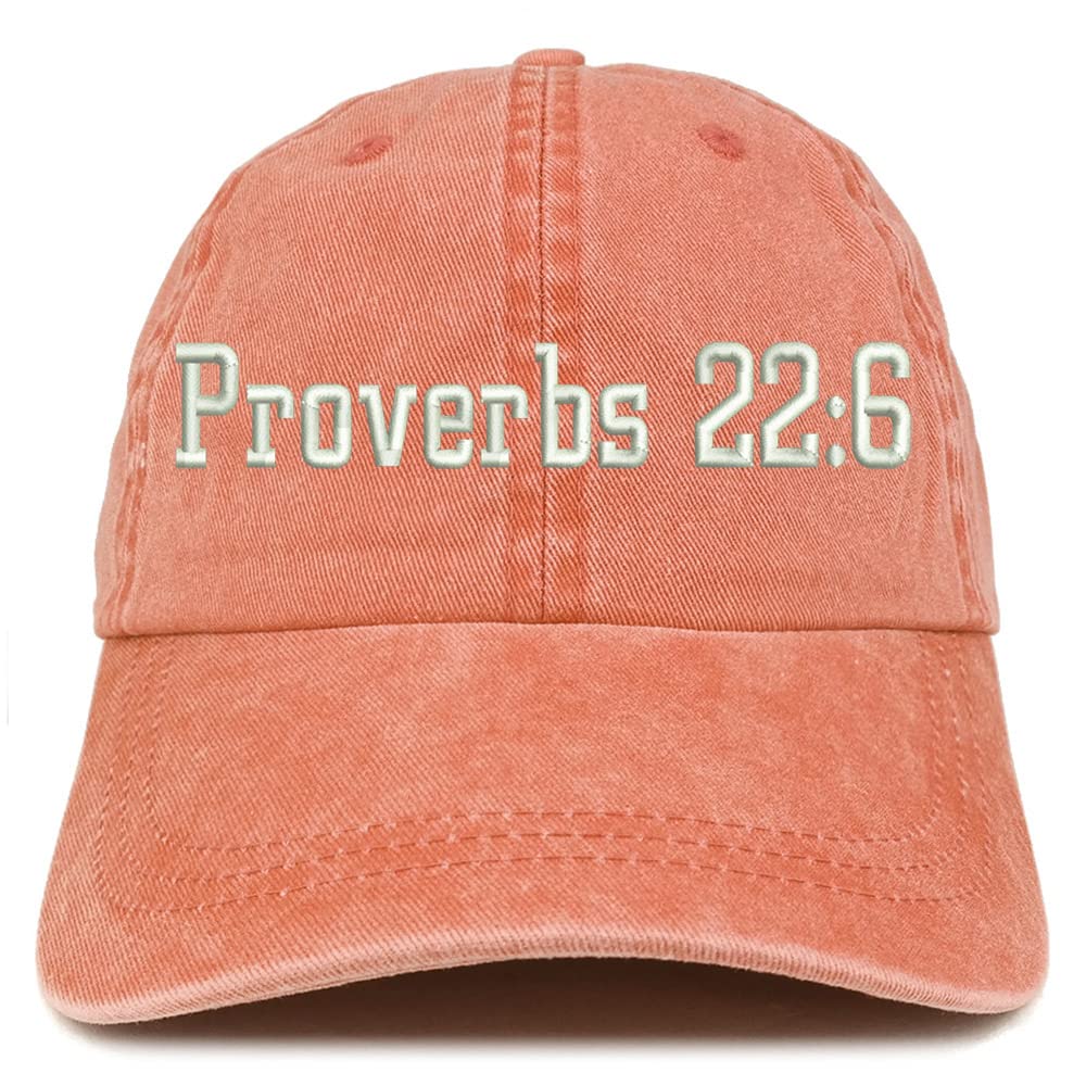 Trendy Apparel Shop Proverbs 22: 6 Washed Pigment Dyed Baseball Cap