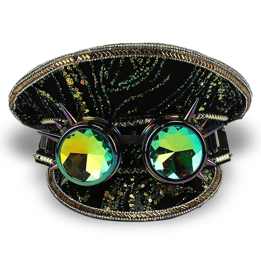 Trendy Apparel Shop Festival Party Sparkly Sequin Rhinestone Captain Hat