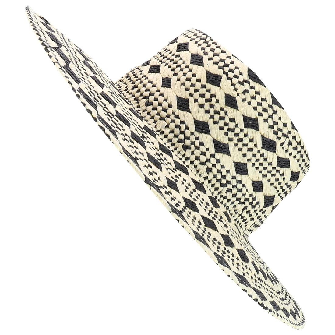 Trendy Apparel Shop Tribal Pattern Wide Brim Paper Gambler Hat