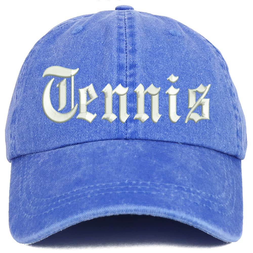 Trendy Apparel Shop Old English Tennis Washed Pigment Dyed Baseball Cap