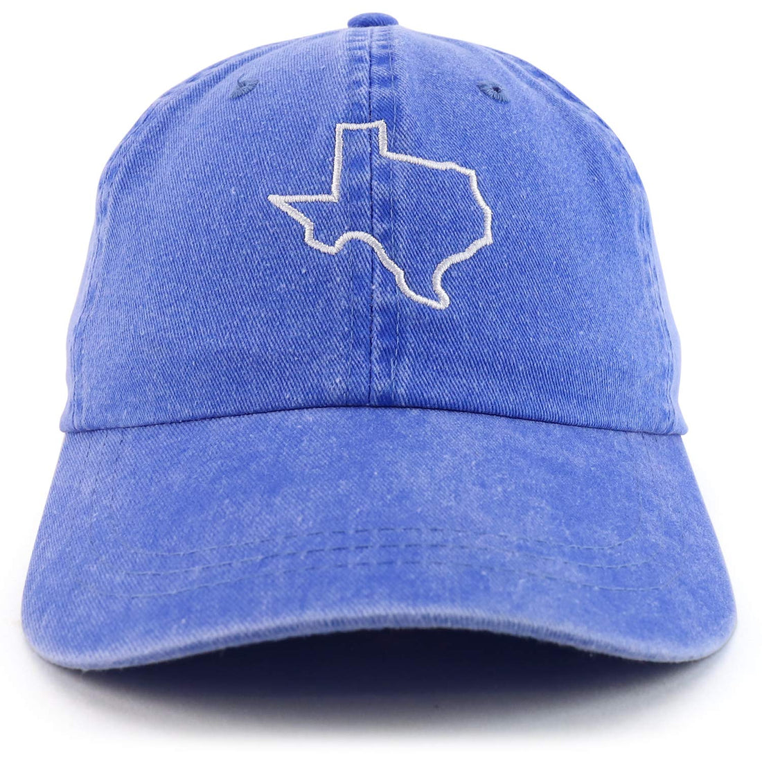Trendy Apparel Shop Texas State Outline Embroidered Washed Cotton Adjustable Cap