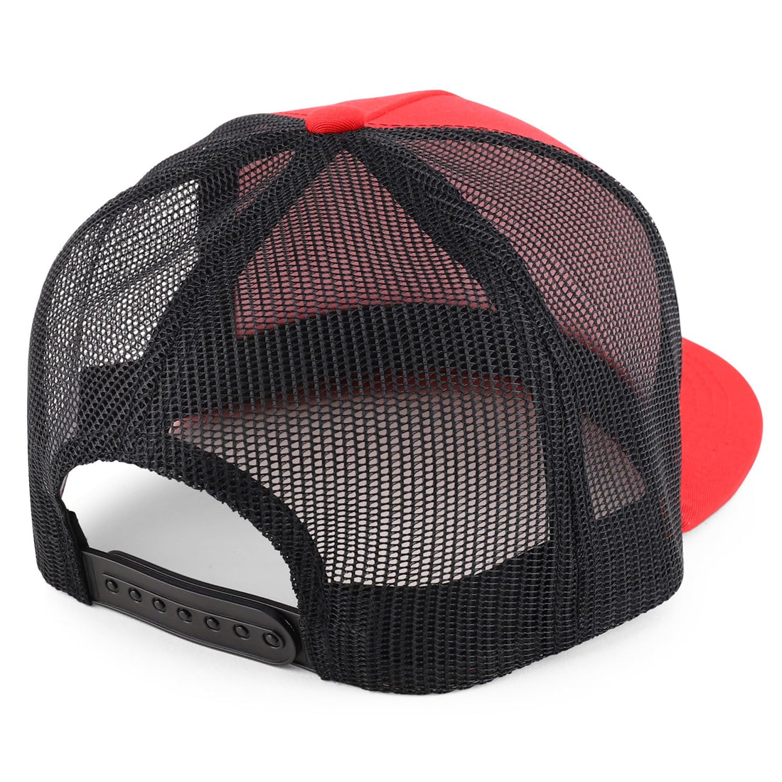 Trendy Apparel Shop Structured High Crown 5 Panel Round Flat Bill Trucker Cap