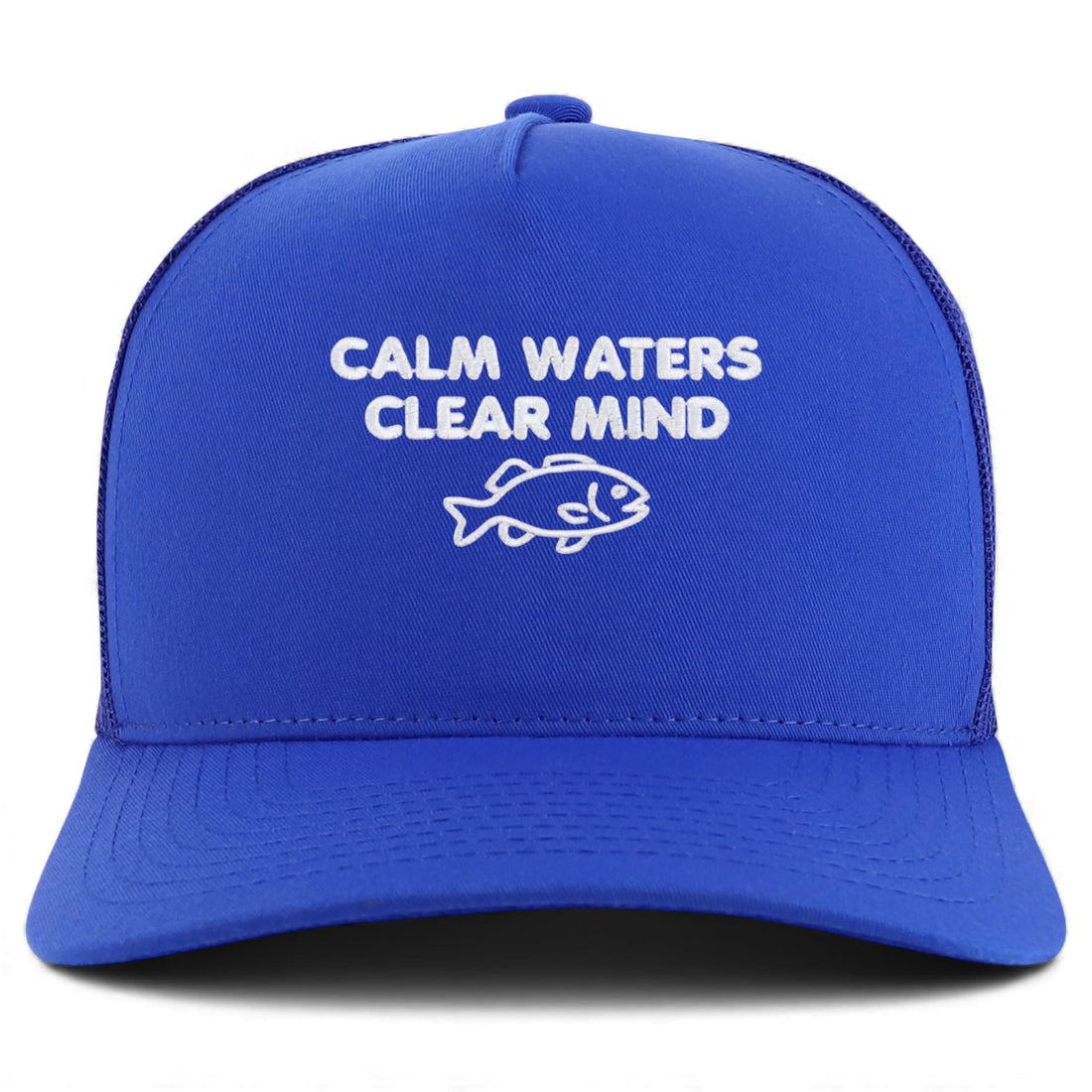 Trendy Apparel Shop Calm Waters Clear Mind Embroidered 5 Panel Snapback Trucker Cap