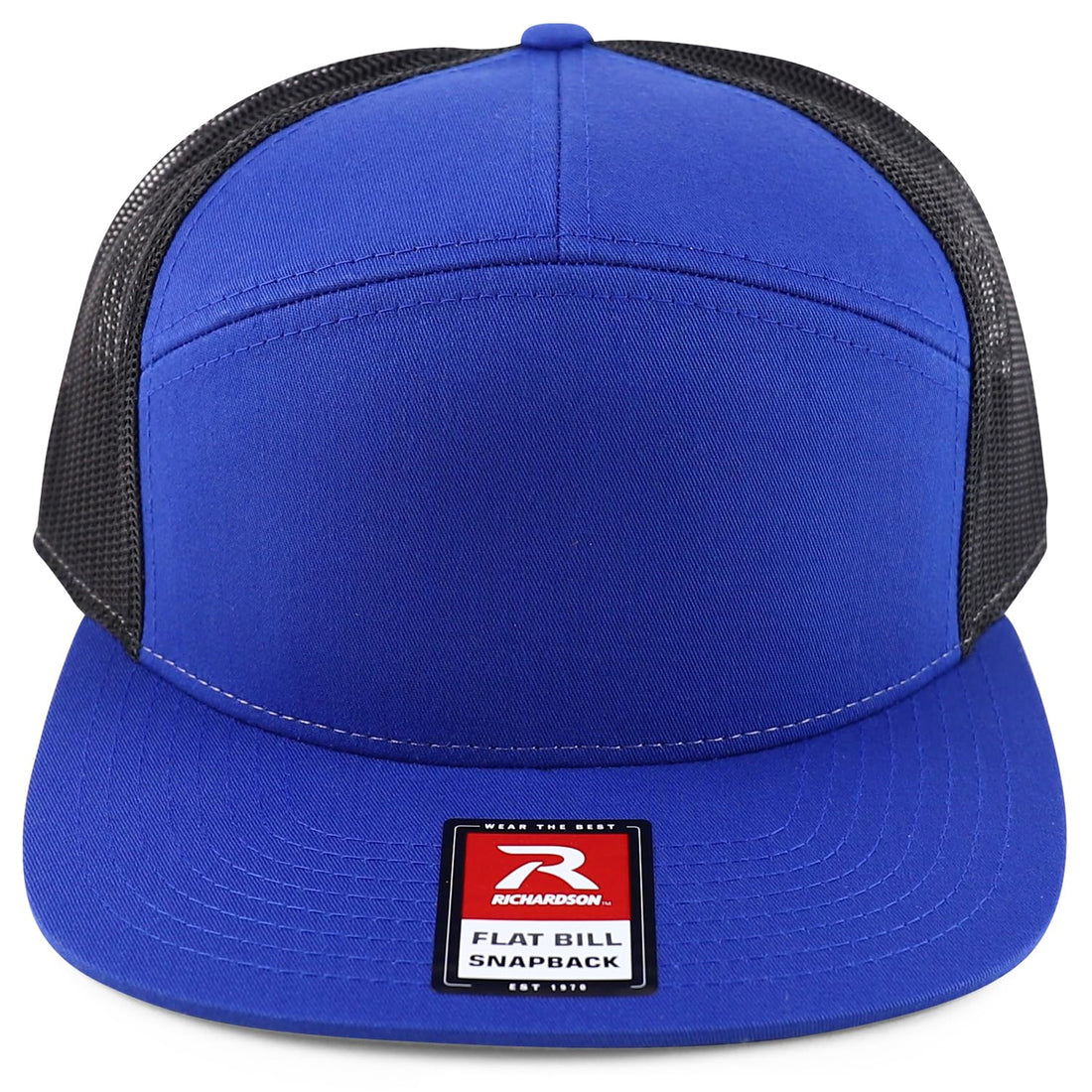Trendy Apparel Shop Structured High Profile 7 Panel Flat Bill Mesh Back Snapback Cap