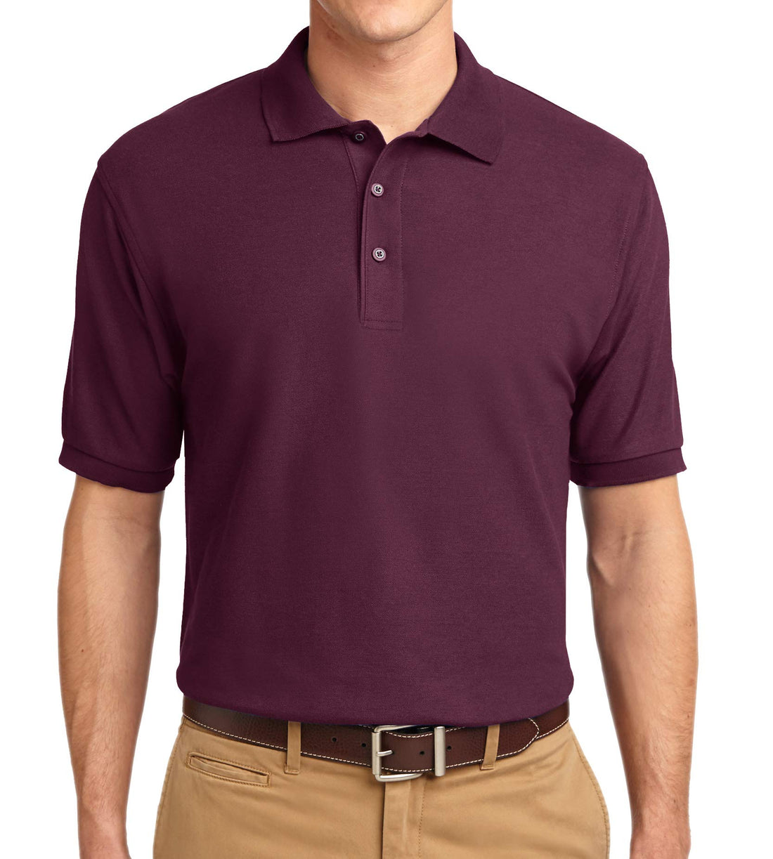 Trendy Apparel Shop Silky Classic Comfortable Fit Wrinkle Resistant Polyester Blend Men's Polo Big and Tall Shirt