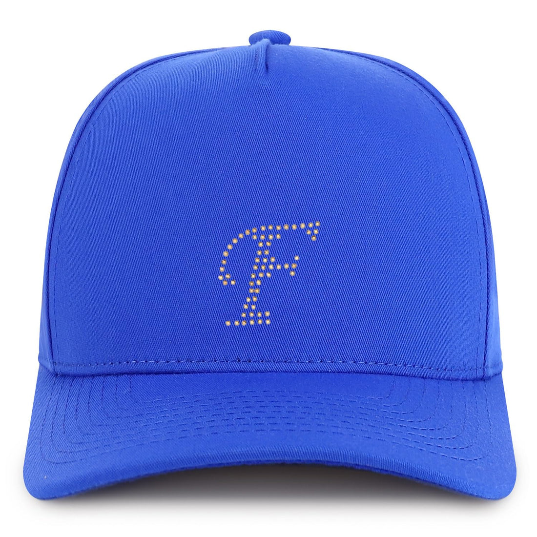 Trendy Apparel Shop Letter F Rhinestone Patch 5 Panel Cotton Baseball Cap