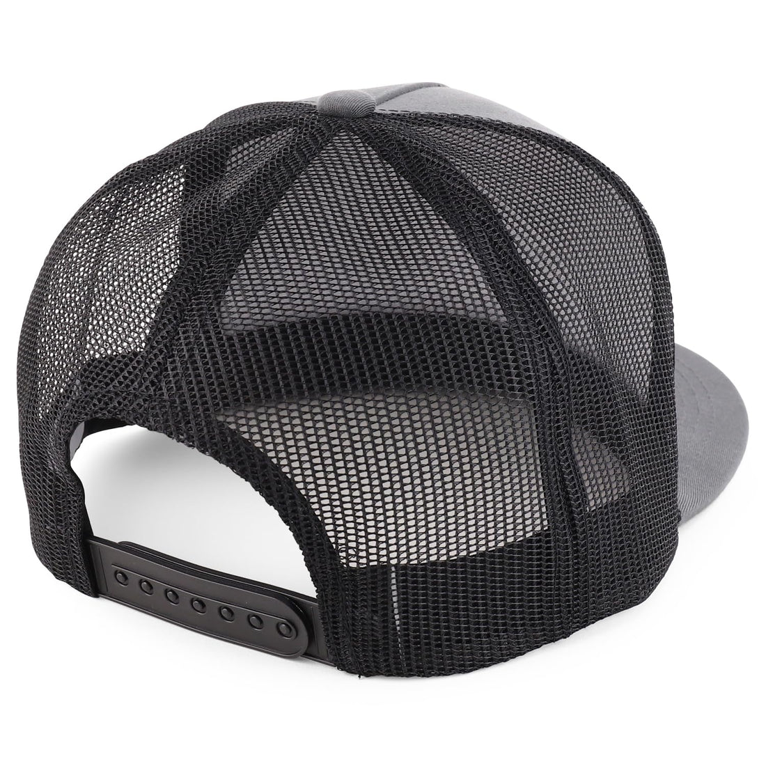 Trendy Apparel Shop Structured High Crown 5 Panel Round Flat Bill Trucker Cap