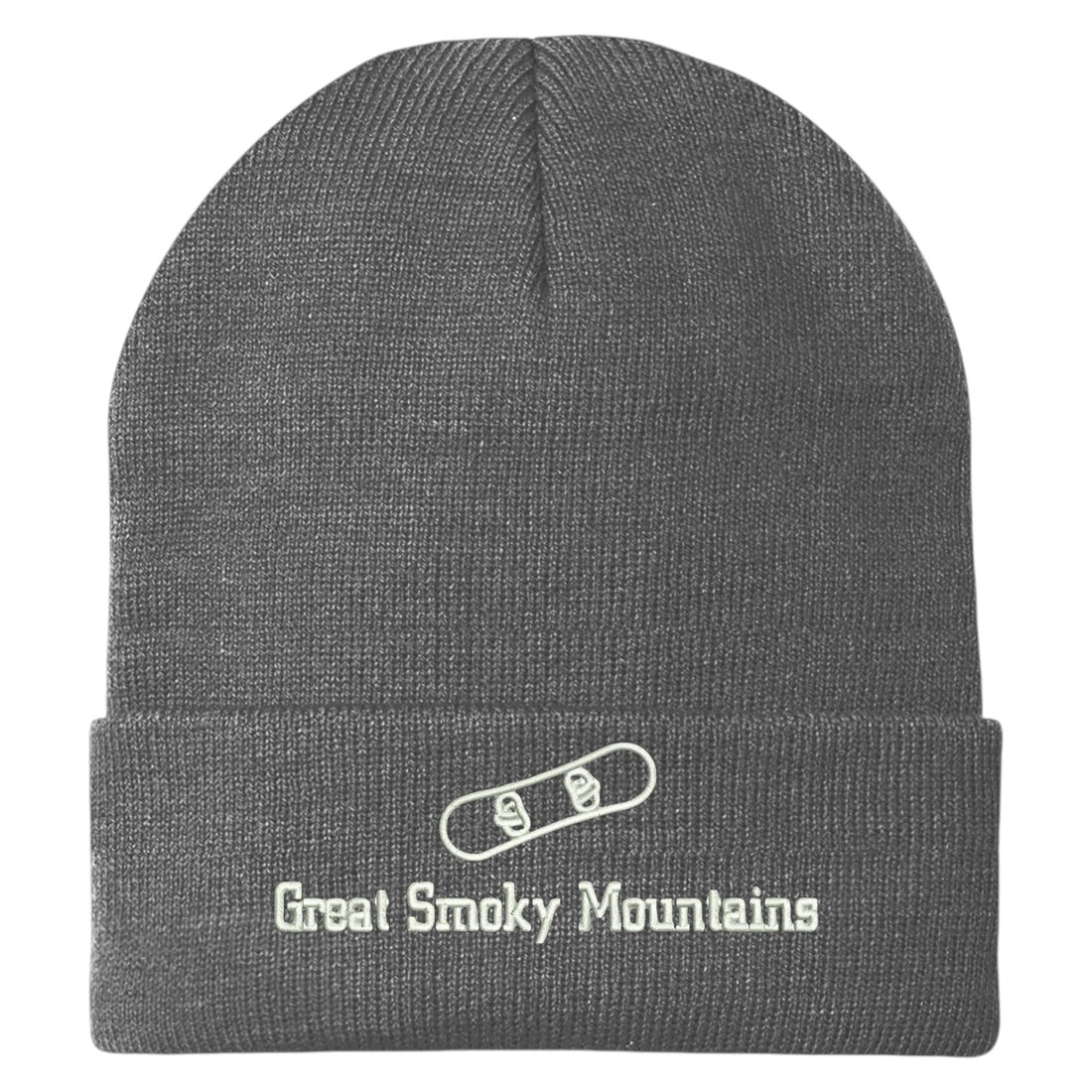 Trendy Apparel Shop Great Smoky Mountains Snowboard Logo Embroidered Long Cuff Beanie