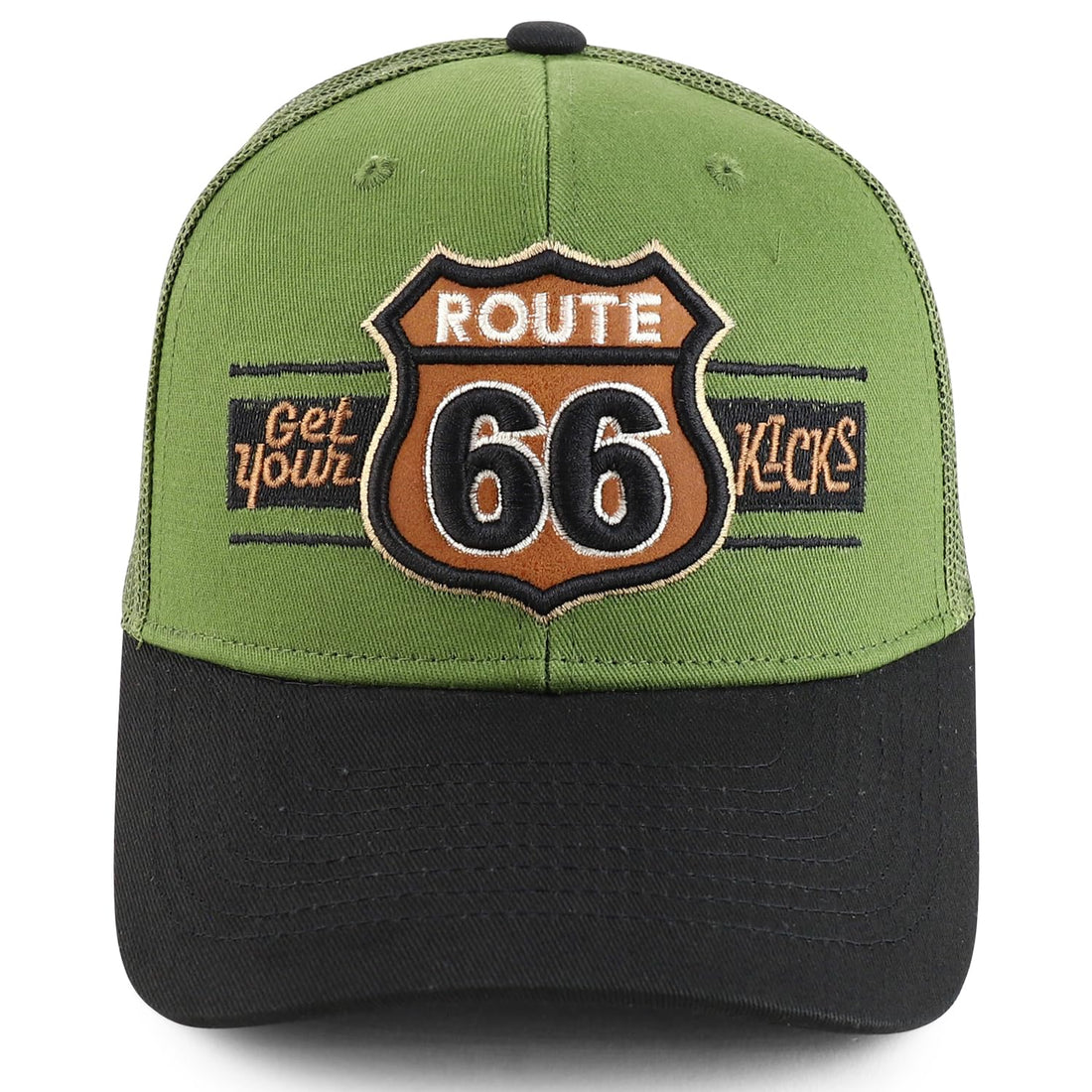 Trendy Apparel Shop Route 66 3D Embroidered Structured Mesh Back Baseball Cap