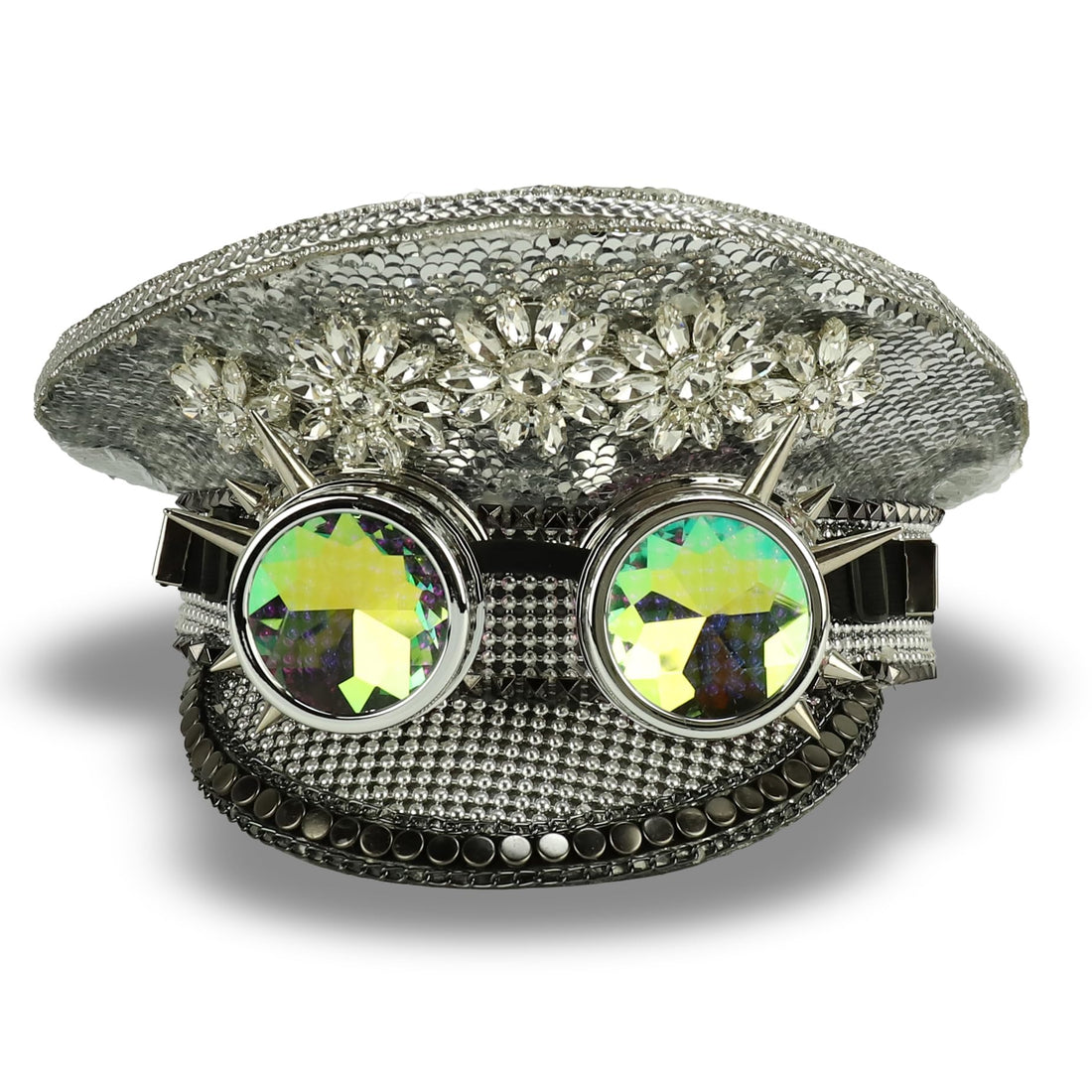 Trendy Apparel Shop Festival Party Sparkly Sequin Rhinestone Captain Hat