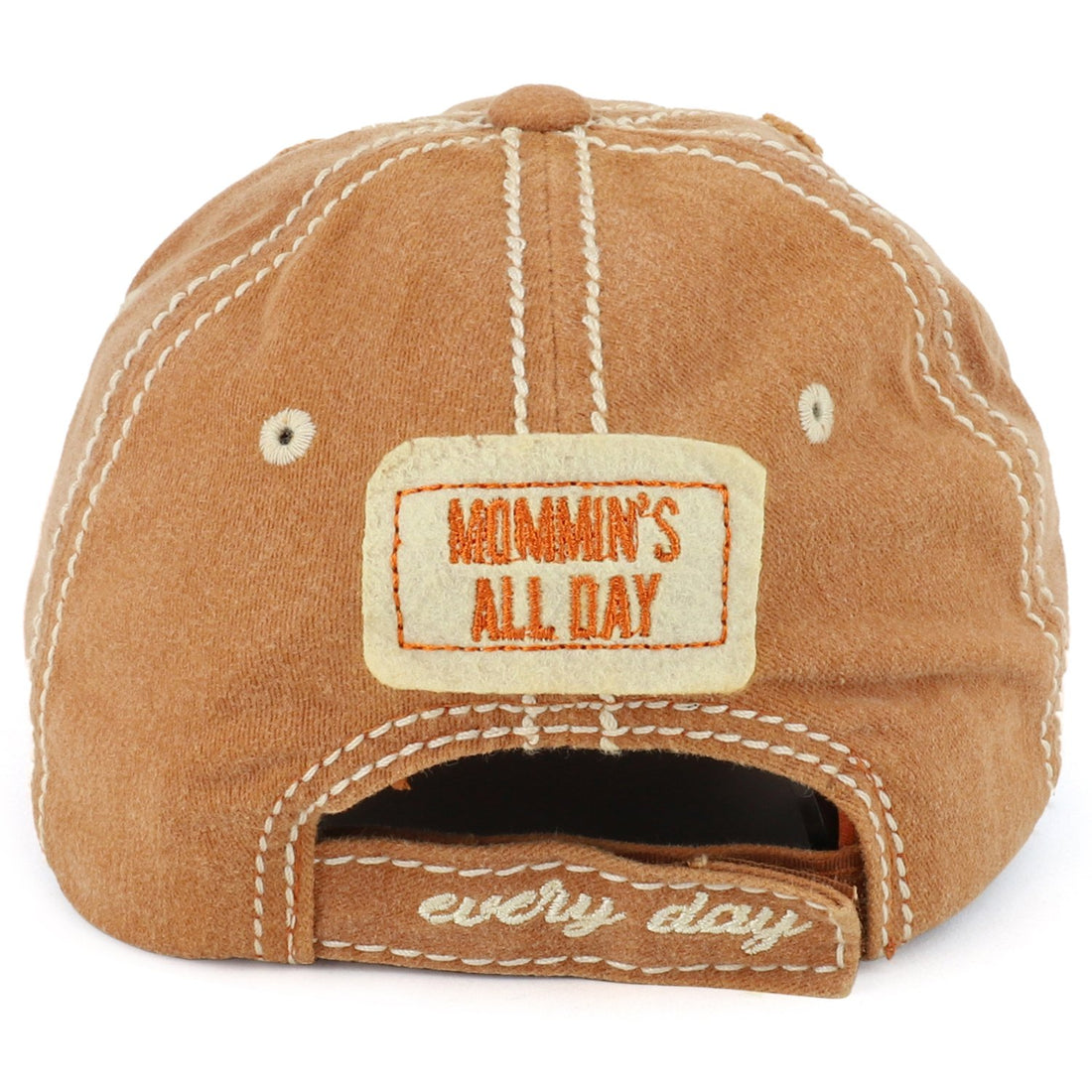 Trendy Apparel Shop Mommin's All Day Everyday Embroidered Vintage Frayed Cap