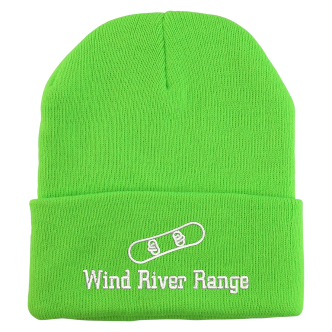 Trendy Apparel Shop Wind River Range Snowboard Logo Embroidered Long Cuff Beanie