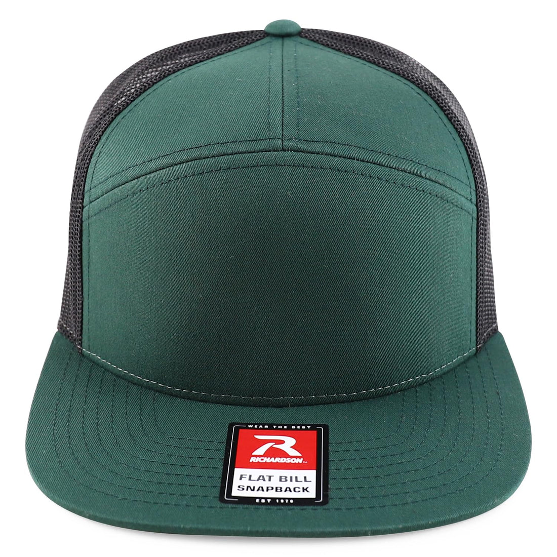 Trendy Apparel Shop Structured High Profile 7 Panel Flat Bill Mesh Back Snapback Cap
