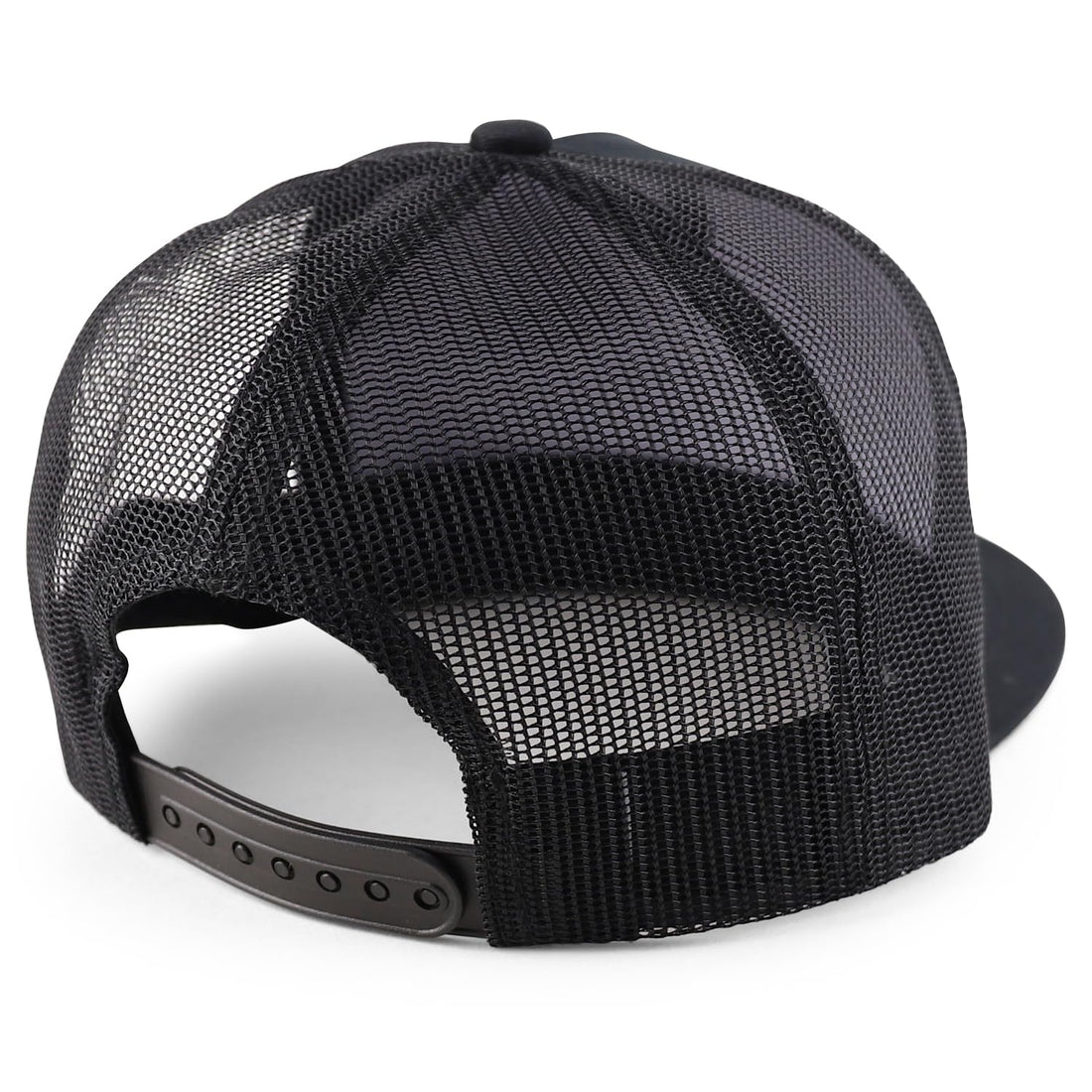 Trendy Apparel Shop Plain Structured 5 Panel Mesh Back Flat Bill Snapback Cap