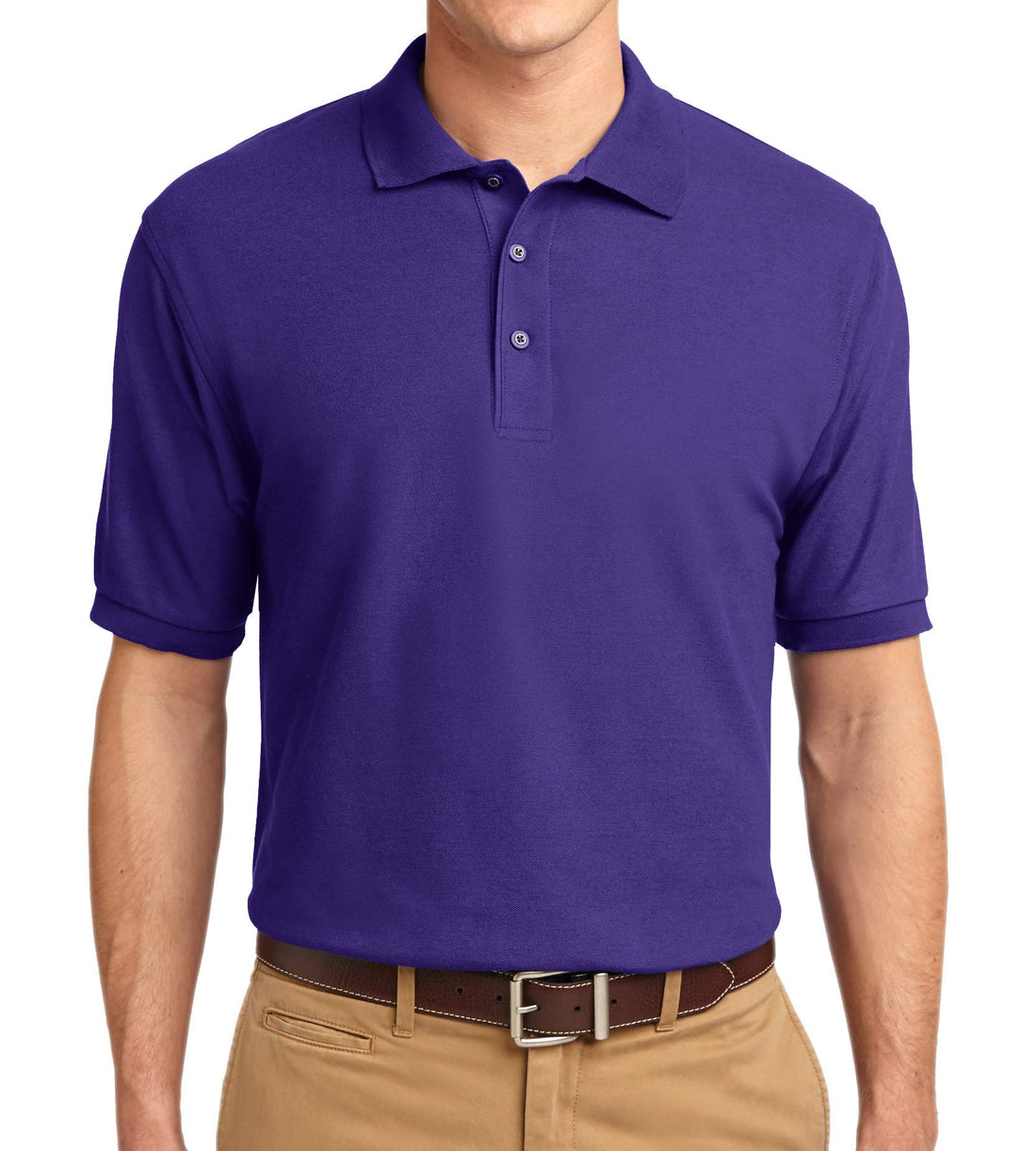 Trendy Apparel Shop Silky Classic Comfortable Fit Wrinkle Resistant Polyester Blend Men's Polo Big and Tall Shirt