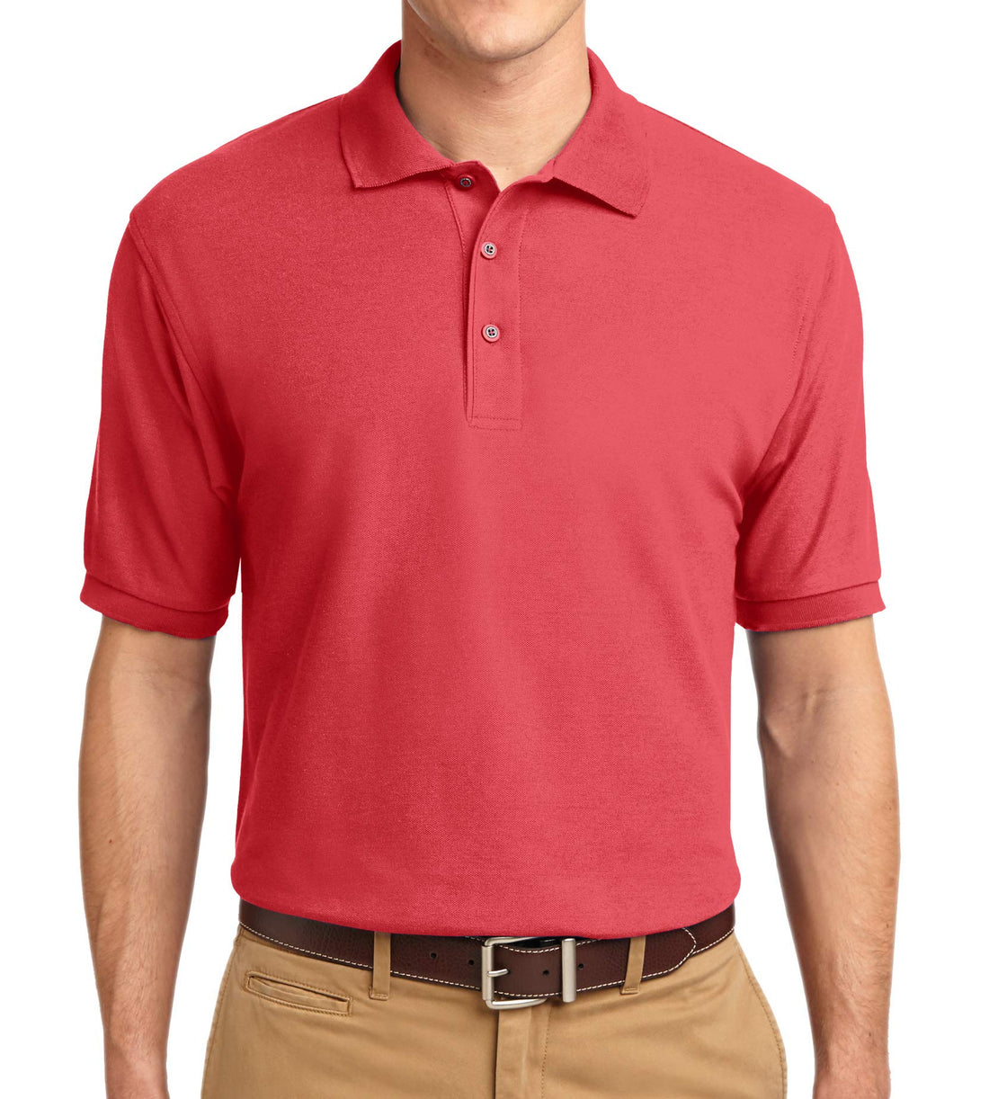 Trendy Apparel Shop Silky Classic Comfortable Fit Wrinkle Resistant Polyester Blend Men's Polo Big and Tall Shirt