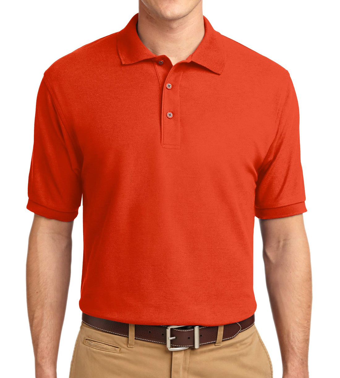 Trendy Apparel Shop Silky Classic Comfortable Fit Wrinkle Resistant Polyester Blend Men's Polo Big and Tall Shirt