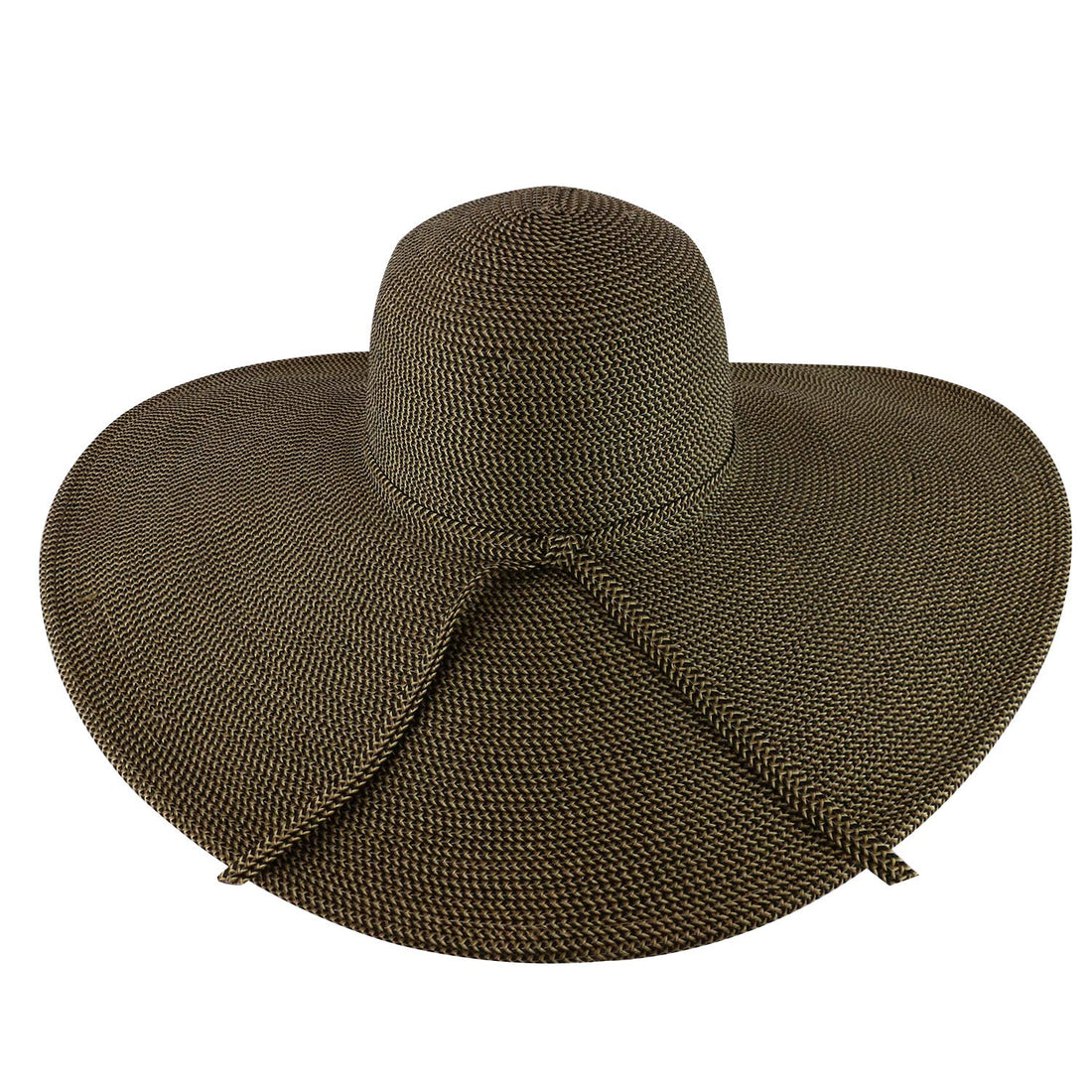 Trendy Apparel Shop UPF 50+ Paper Braid Tweed 6" Flat Brim Sun Shade Hat