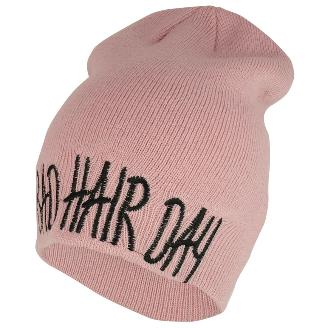 Trendy Apparel Shop Bad Hair Day Text Embroidered Beanie Hat