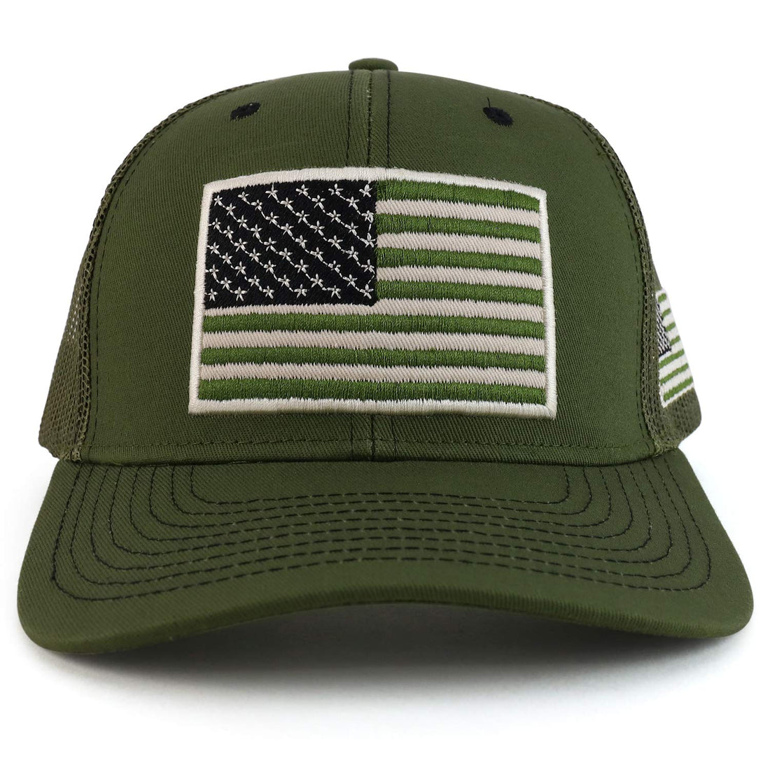 Trendy Apparel Shop 3D USA Flag Embroidered Structured Snapback Mesh Back Cap