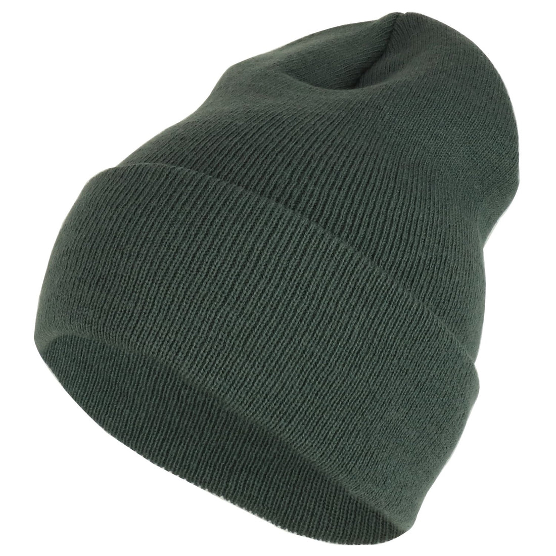 Trendy Apparel Shop Plain Long Cuff Winter Acrylic Beanie Cap