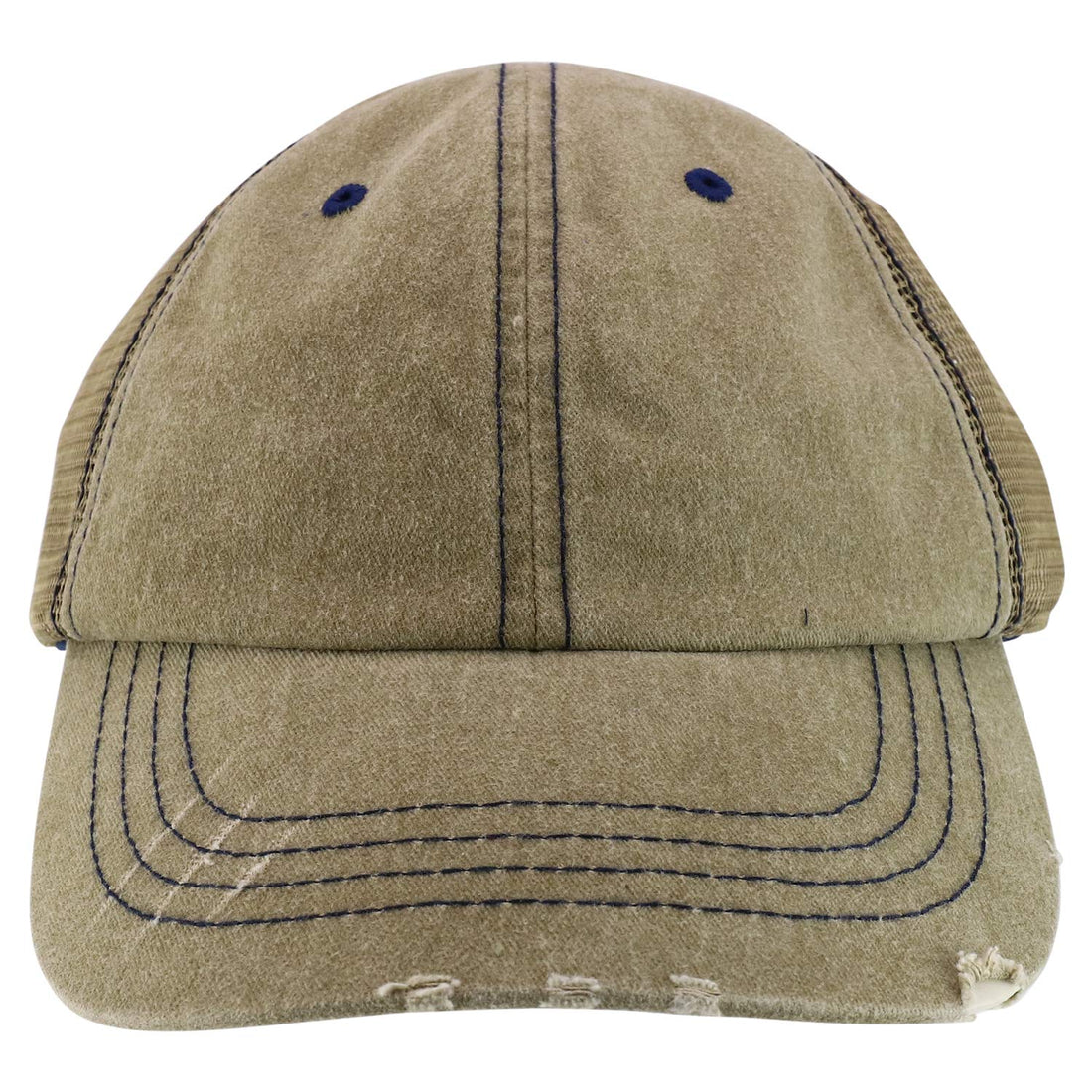 Trendy Apparel Shop Oversized XXL Pigment Dyed Distressed Trucker Baseball Cap
