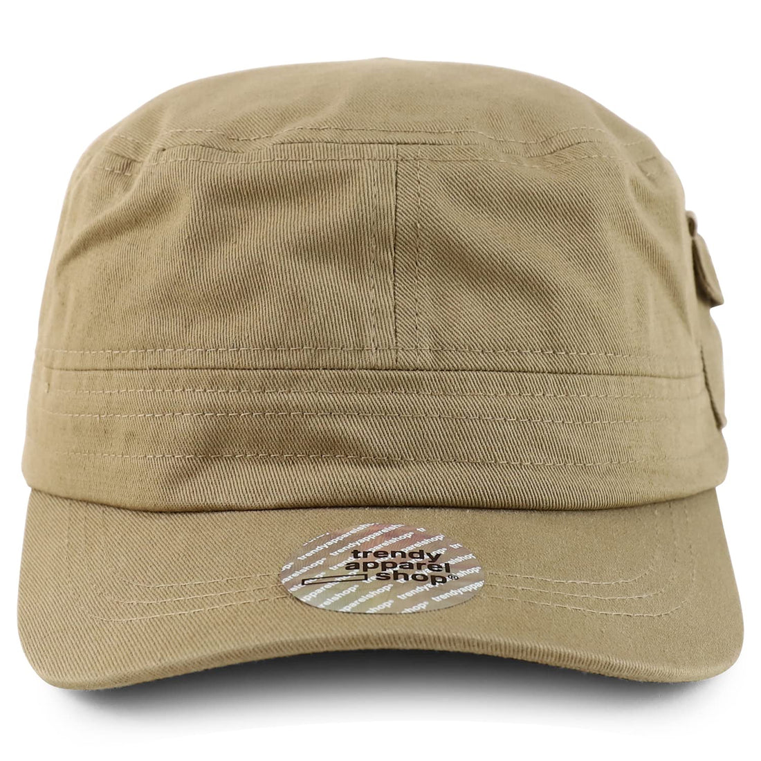 Trendy Apparel Shop XXL Big Head Oversize Flat Top Army Cap with Map Pocket
