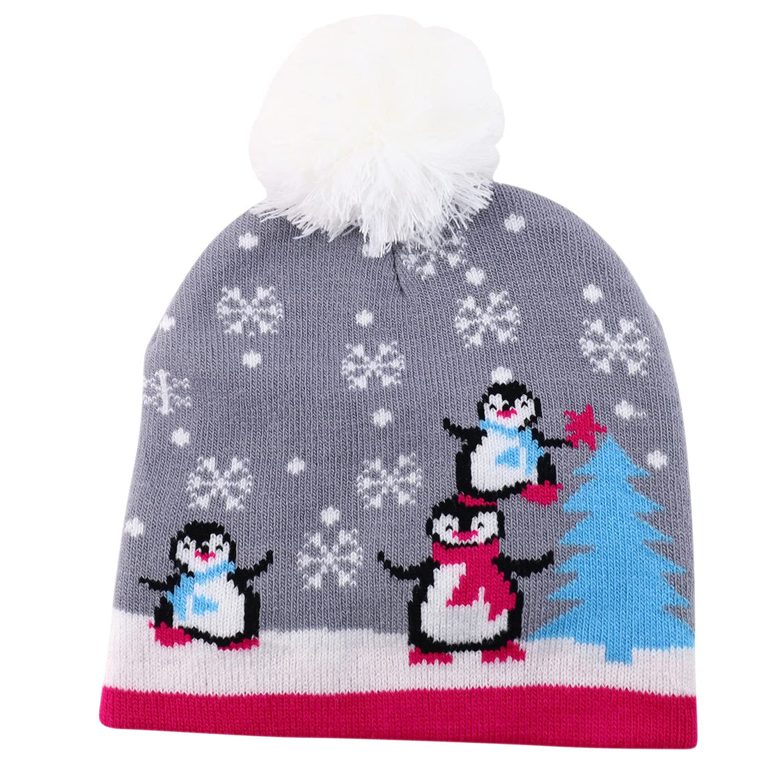 Trendy Apparel Shop 7 Styles Kids Christmas Winter Short Beanies with Pompom