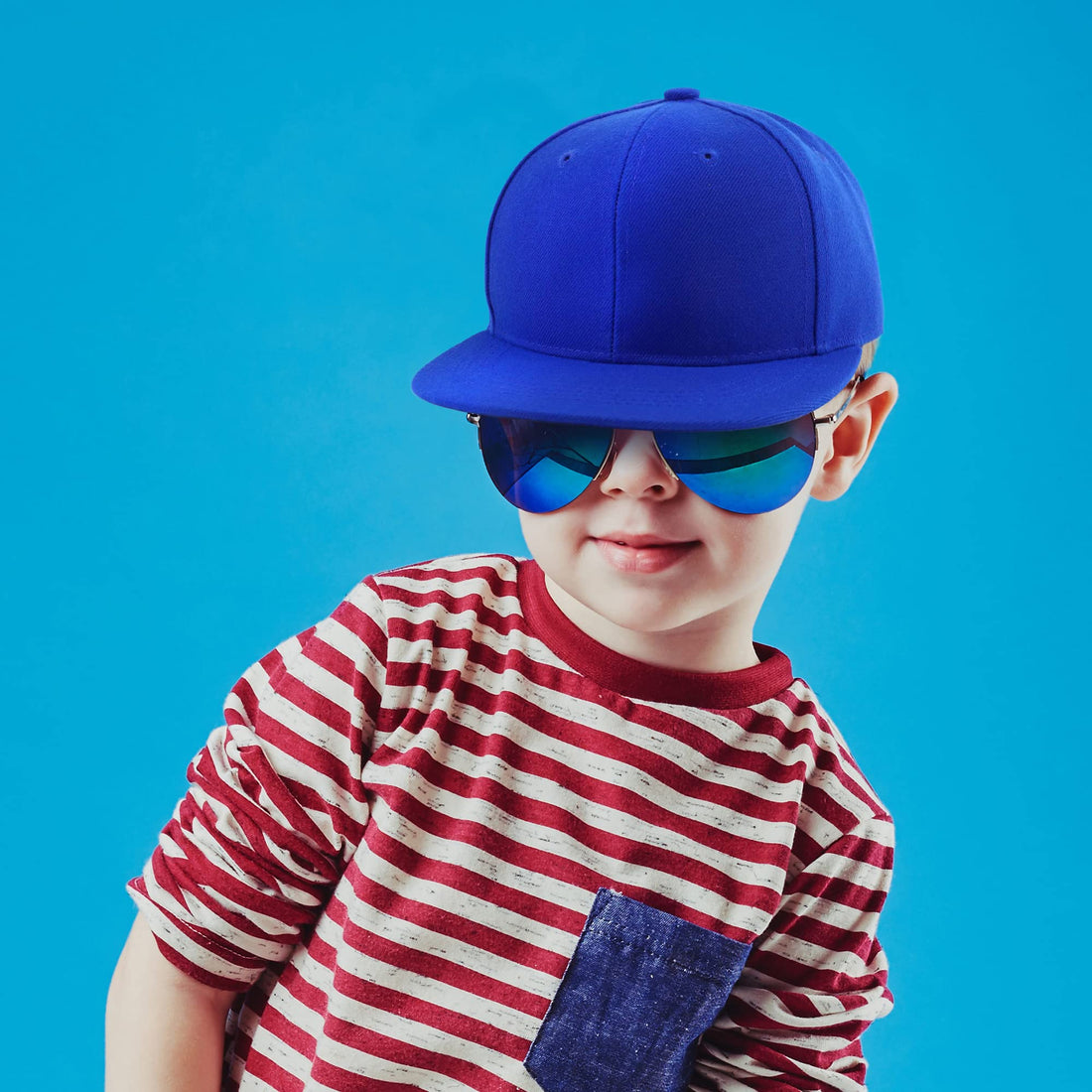 Trendy Apparel Shop Infant to Toddler Kid's Plain Structured Flatbill Snapback Cap