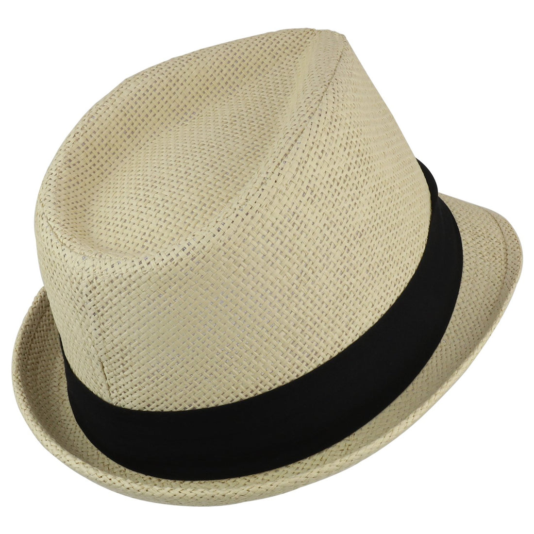 Trendy Apparel Shop Kid's Lightweight Straw Fedora Hat with Hat Band