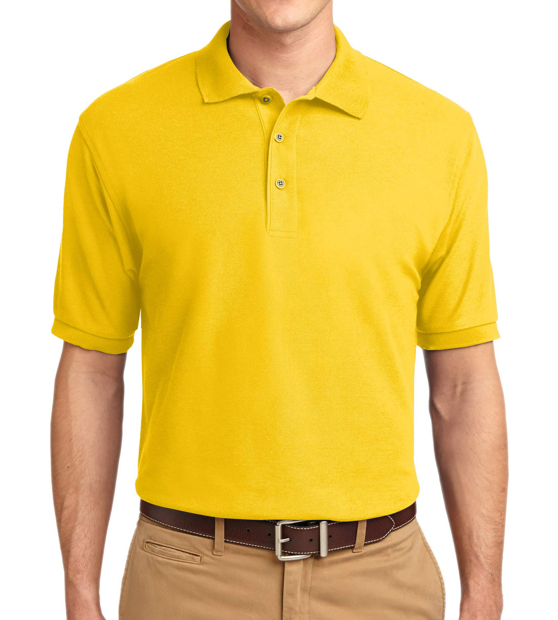 Trendy Apparel Shop Silky Classic Comfortable Fit Wrinkle Resistant Polyester Blend Men's Polo Big and Tall Shirt