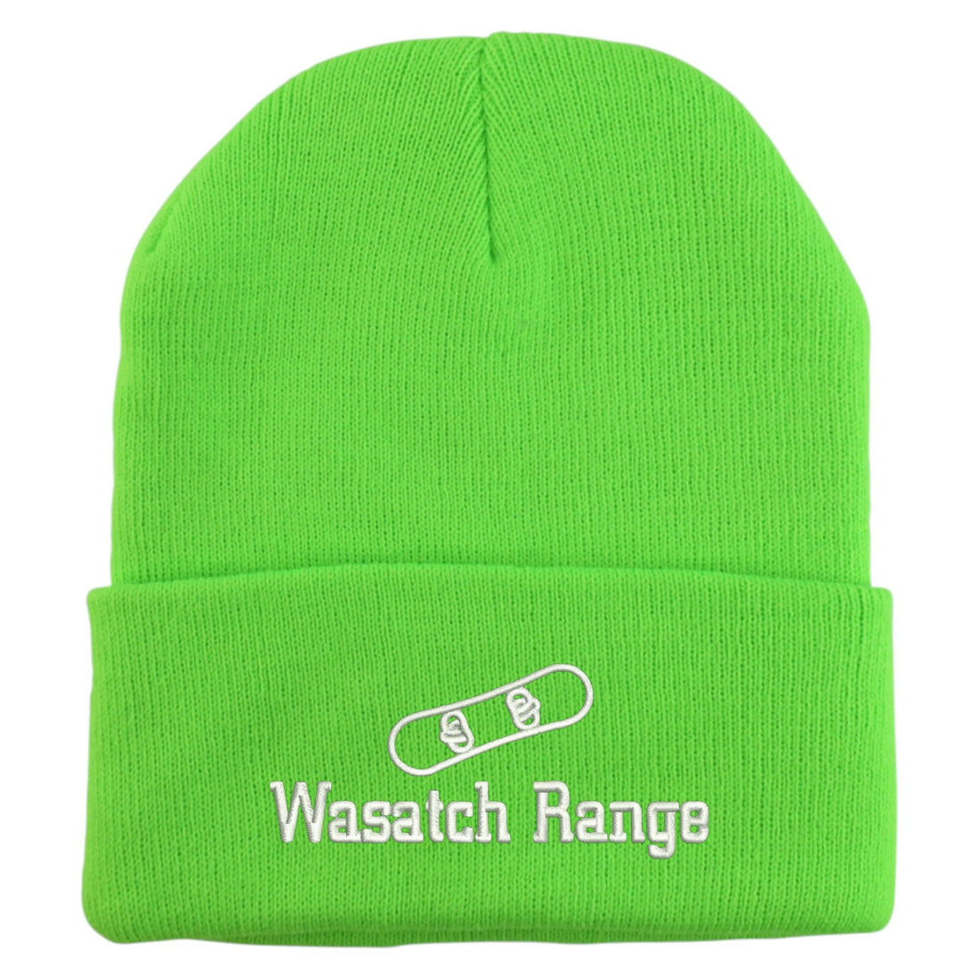 Trendy Apparel Shop Wasatch Range Snowboard Logo Embroidered Long Cuff Beanie