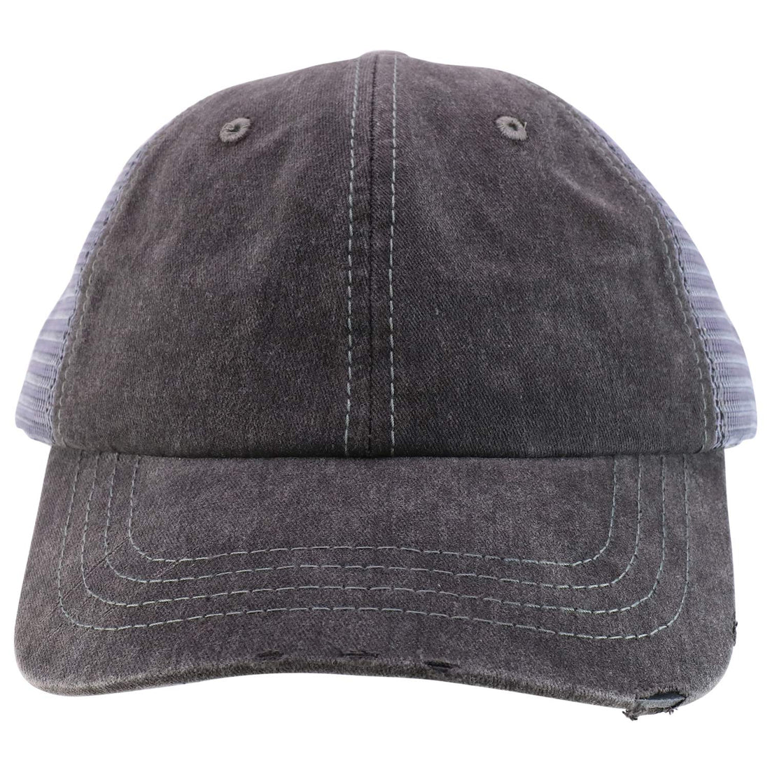 Trendy Apparel Shop Oversized XXL Pigment Dyed Distressed Trucker Baseball Cap