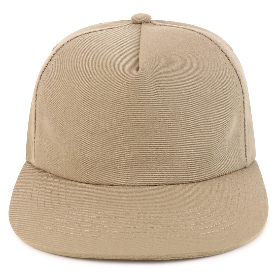 Trendy Apparel Shop Plain Unstructured Soft 5 Panel Round Flat Bill Snapback Cap