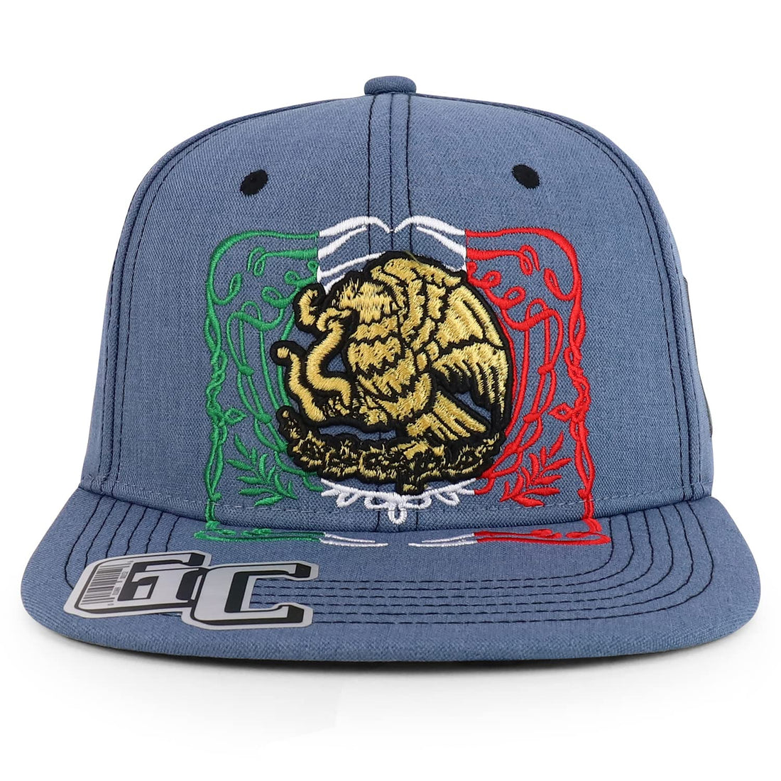 Trendy Apparel Shop Mexico Eagle Embroidered Flatbill Snapback Cap