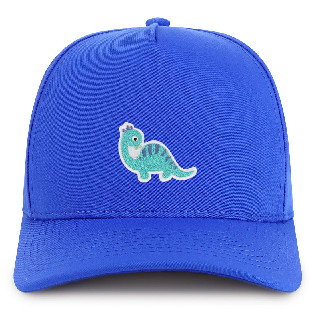 Trendy Apparel Shop Brontosaurus Dinosaurus Patch Cotton 5 Panel Structured Snapback Cap