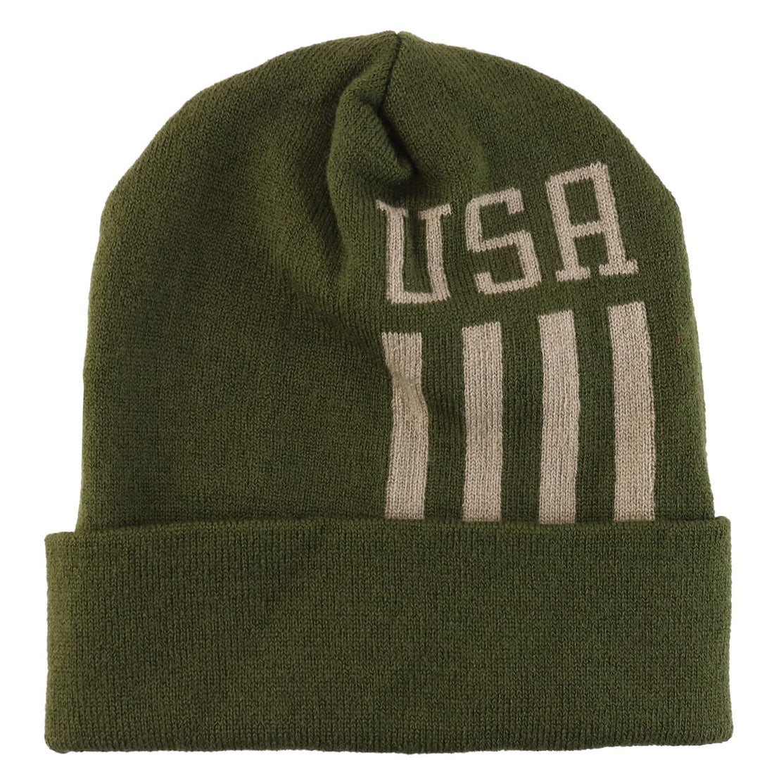 Trendy Apparel Shop Made in USA Patriotic Pattern Long Cuff Winter Beanie