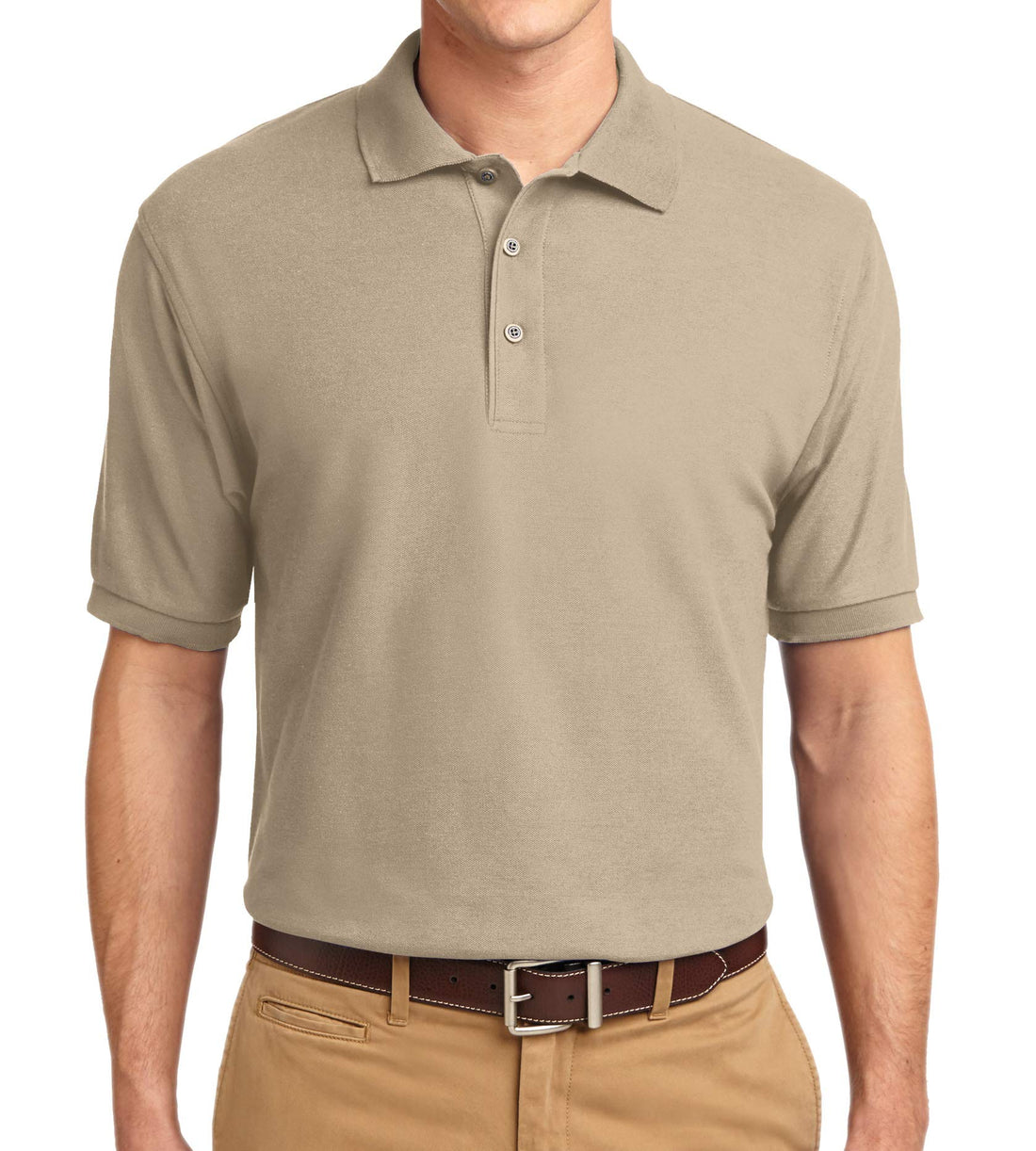 Trendy Apparel Shop Silky Classic Comfortable Fit Wrinkle Resistant Polyester Blend Men's Polo Big and Tall Shirt