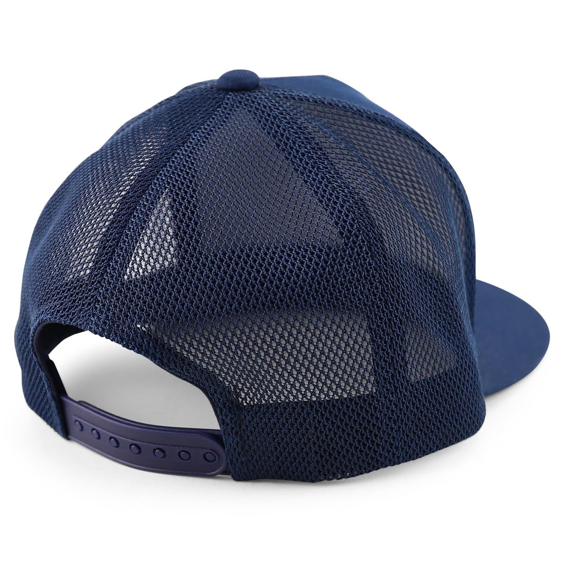 Trendy Apparel Shop Plain Structured 5 Panel Mesh Back Flat Bill Snapback Cap