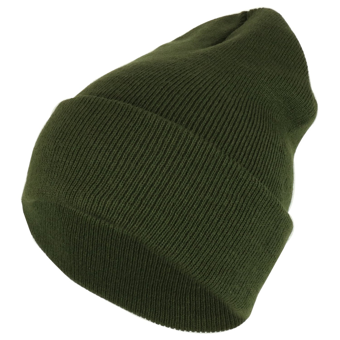 Trendy Apparel Shop Plain Long Cuff Winter Acrylic Beanie Cap