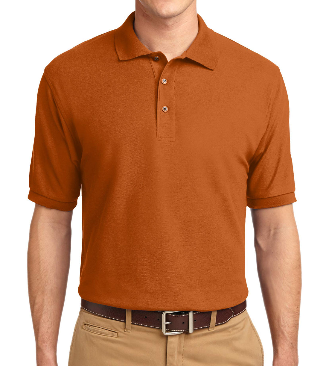 Trendy Apparel Shop Silky Classic Comfortable Fit Wrinkle Resistant Polyester Blend Men's Polo Big and Tall Shirt