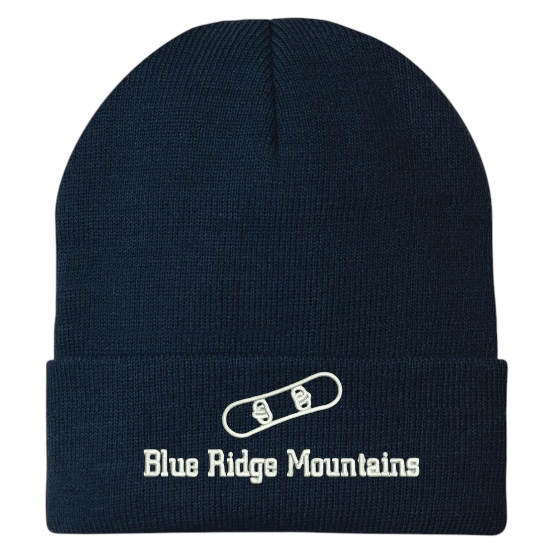 Trendy Apparel Shop Blue Ridge Mountains Snowboard Logo Embroidered Long Cuff Beanie
