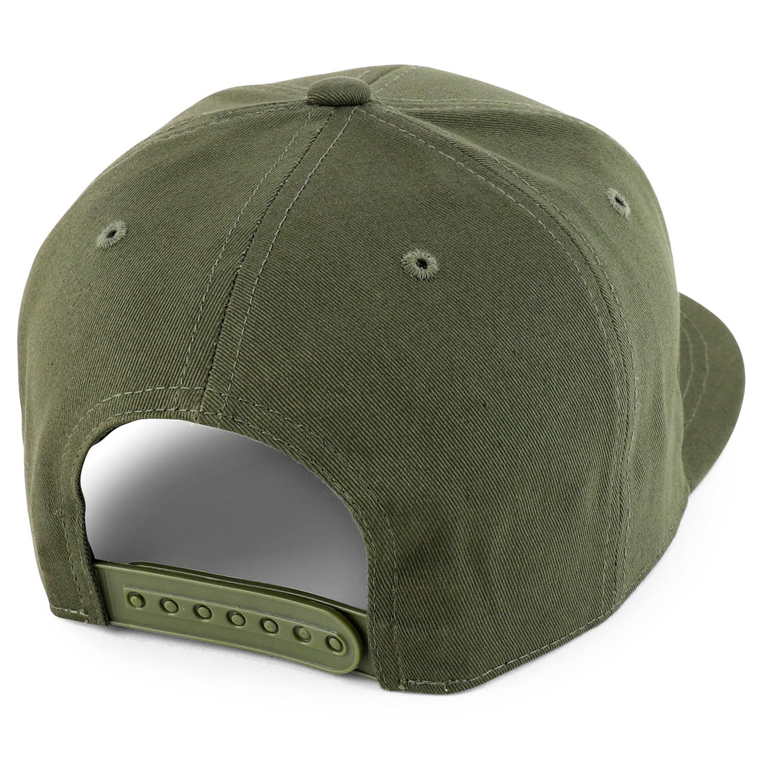 Trendy Apparel Shop 100% Cotton Plain Structured 6 Panels Flatbill Snapback Baseball Cap