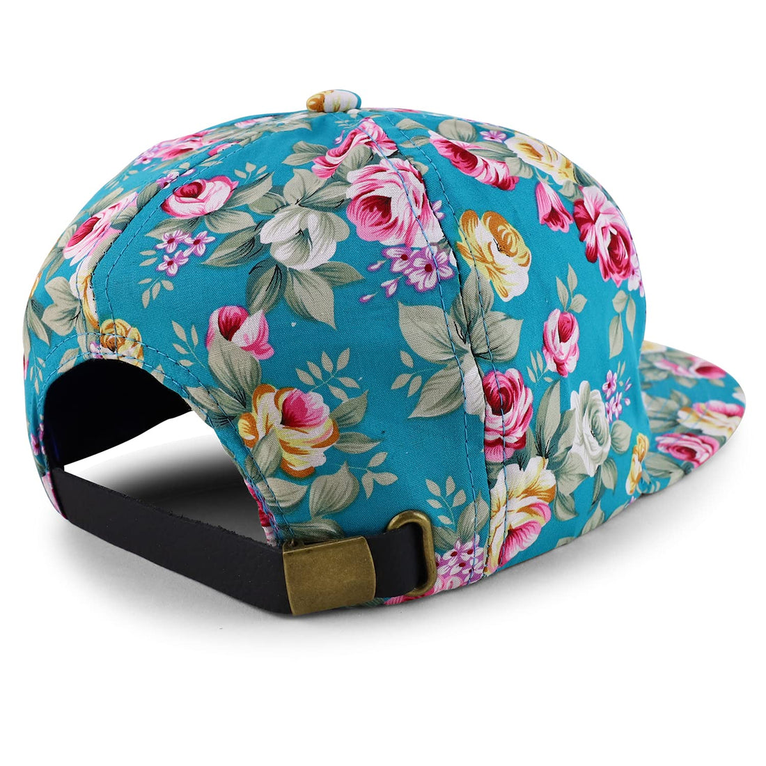 Trendy Apparel Shop Floral Print Structured Mid Profile Flatbill Snapback Cap