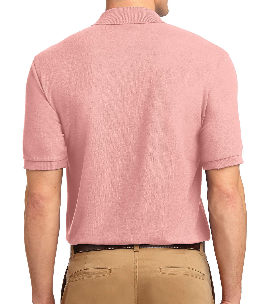Trendy Apparel Shop Silky Classic Comfortable Fit Wrinkle Resistant Polyester Blend Men's Polo Big and Tall Shirt
