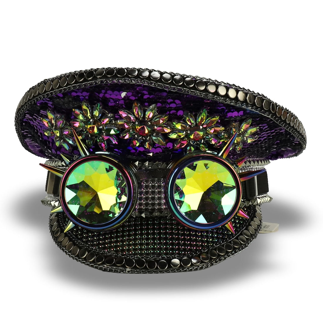 Trendy Apparel Shop Festival Party Sparkly Sequin Rhinestone Captain Hat