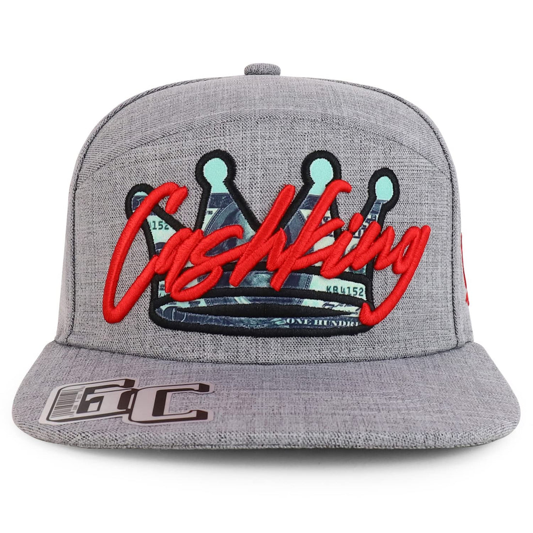 Trendy Apparel Shop Crown Cash King Embroidered Flatbill Snapback Cap