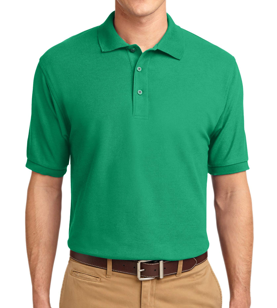 Trendy Apparel Shop Silky Classic Comfortable Fit Wrinkle Resistant Polyester Blend Men's Polo Big and Tall Shirt