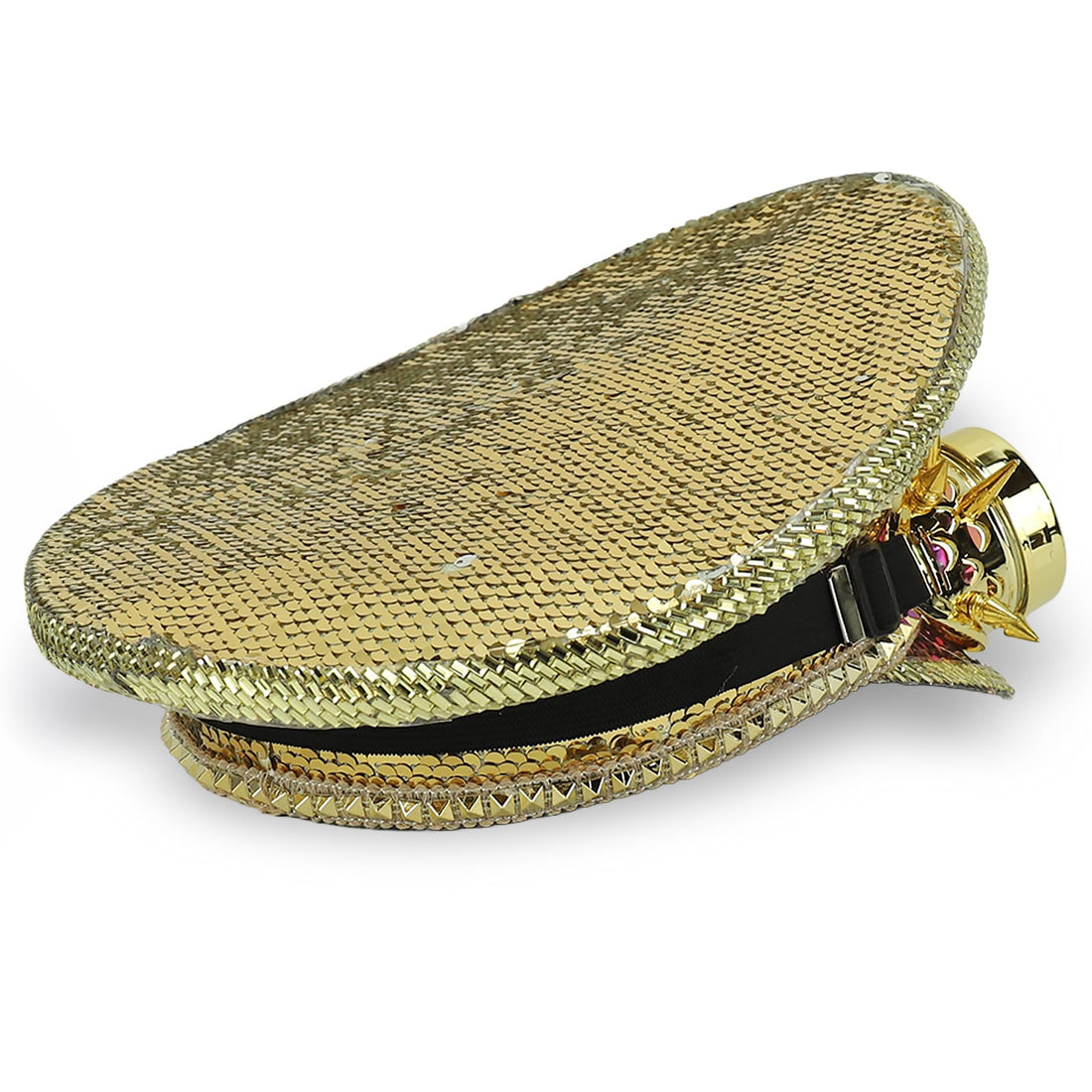 Trendy Apparel Shop Festival Party Sparkly Sequin Rhinestone Captain Hat